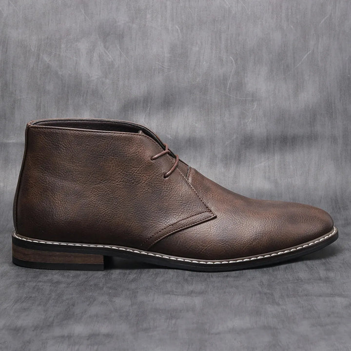 Men’s Flat Ankle Boots with Lace Up Front