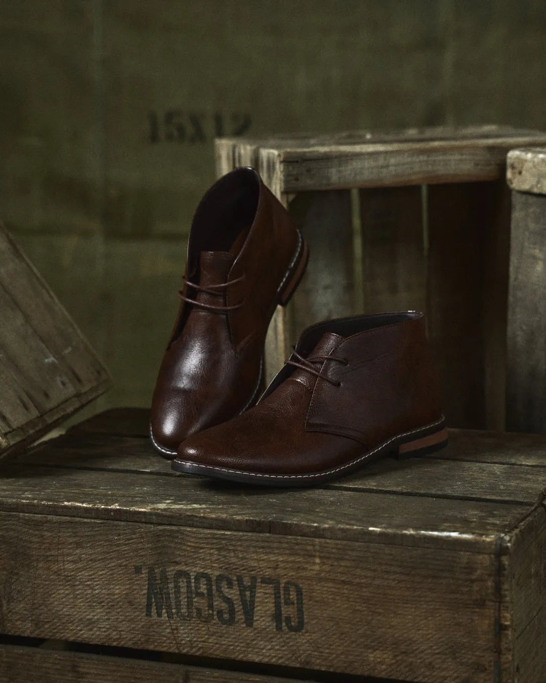 Men’s Flat Ankle Boots with Lace Up Front