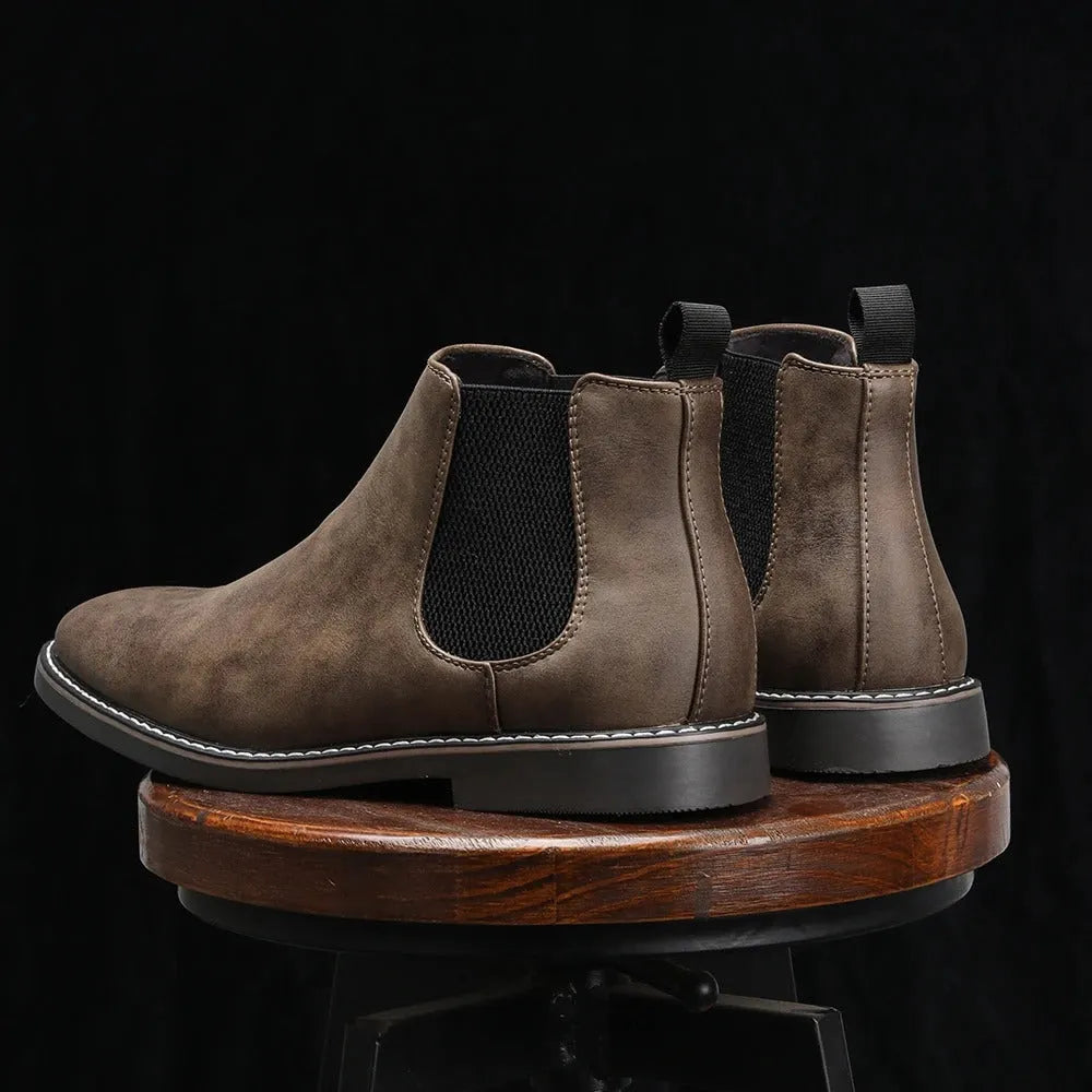 Men’s Flat Slip On Boots with Elastic Sides