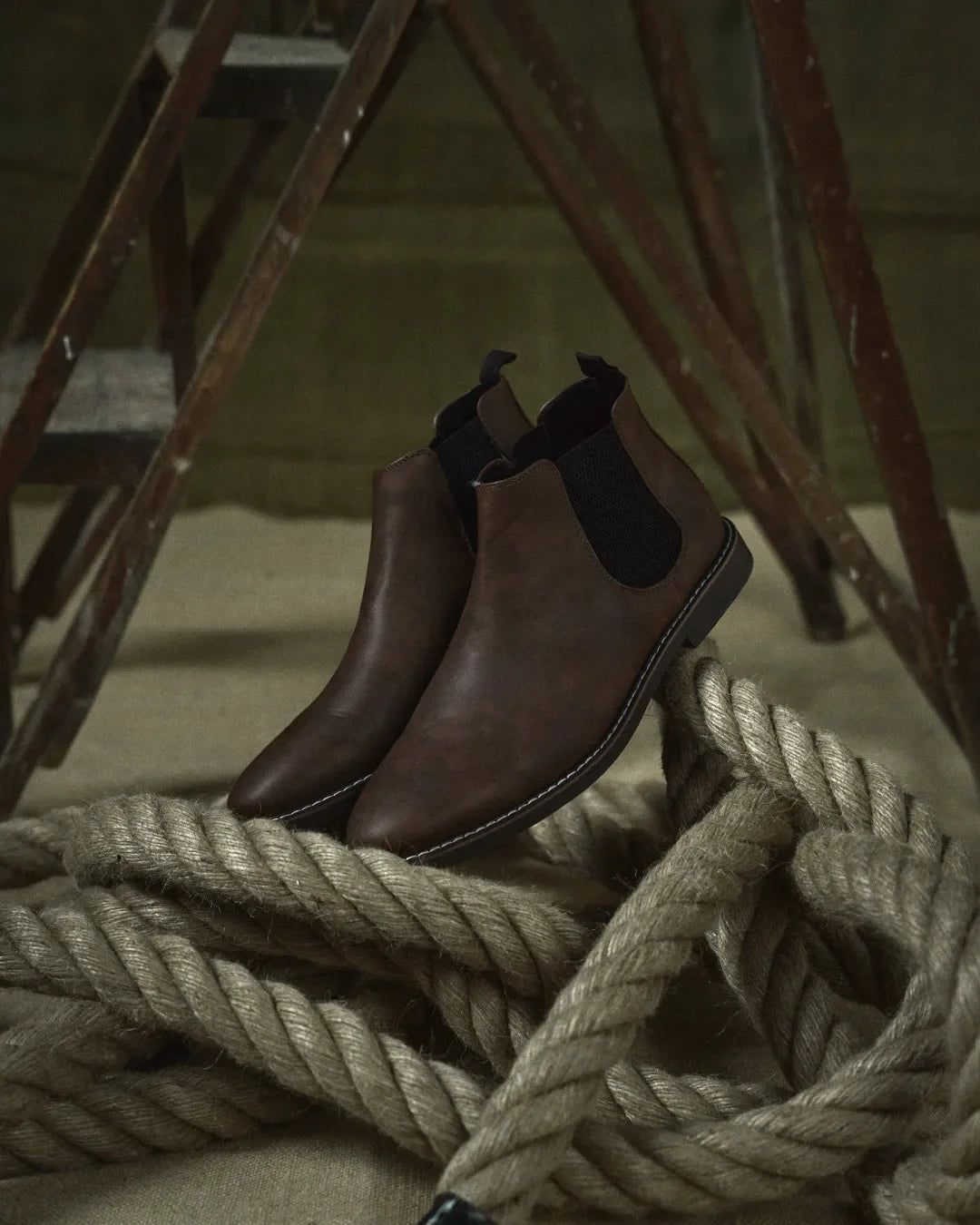Men’s Flat Slip On Boots with Elastic Sides