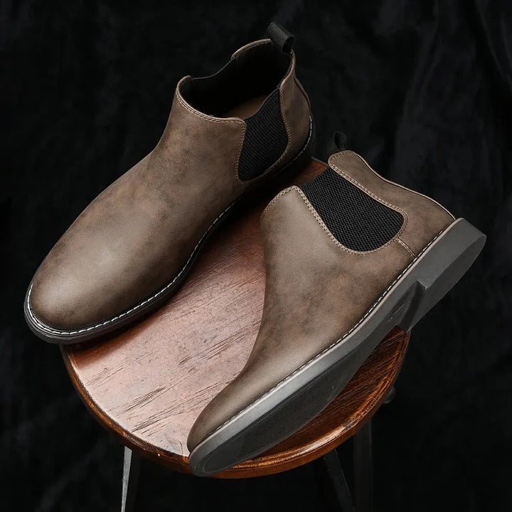 Men’s Flat Slip On Boots with Elastic Sides