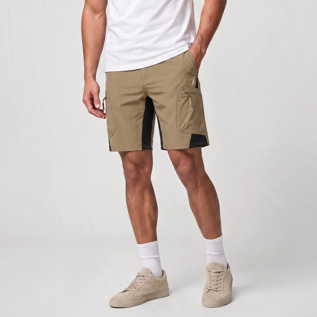 Men's Hiking Cargo Shorts with Zip Pockets and Relaxed Fit