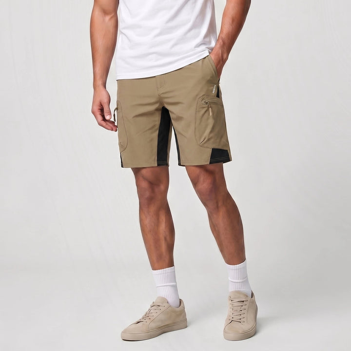 Men's Hiking Cargo Shorts with Zip Pockets and Relaxed Fit