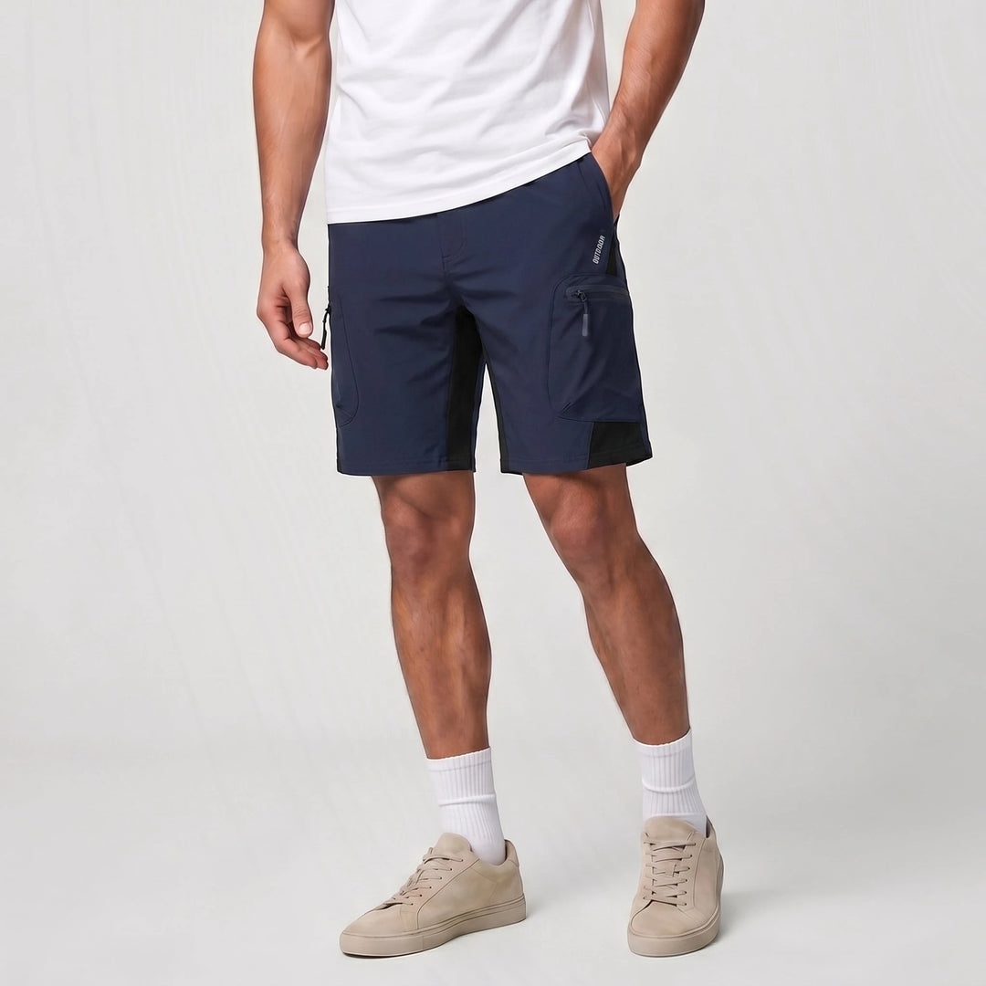 Men's Hiking Cargo Shorts with Zip Pockets and Relaxed Fit