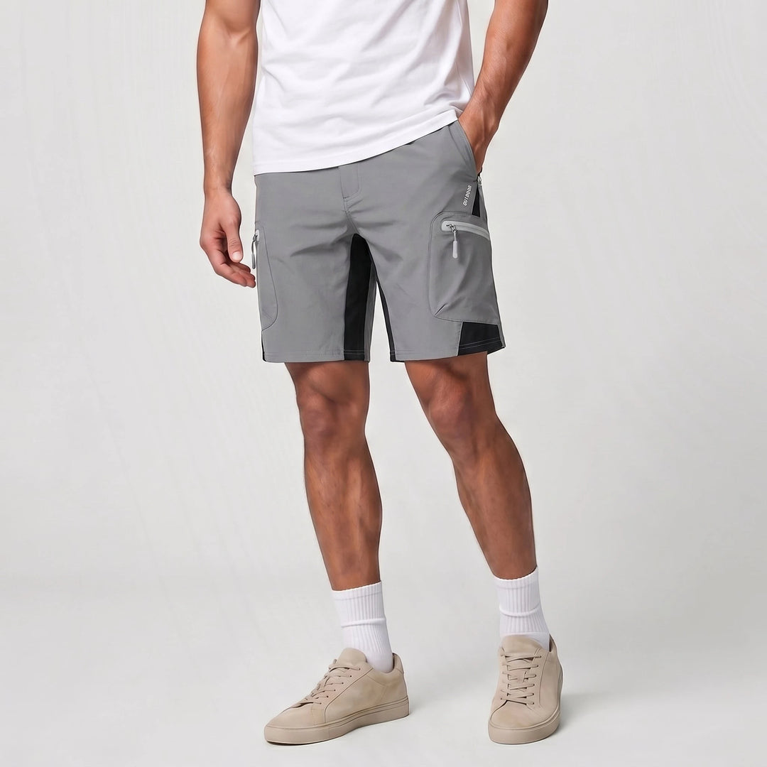 Men's Hiking Cargo Shorts with Zip Pockets and Relaxed Fit
