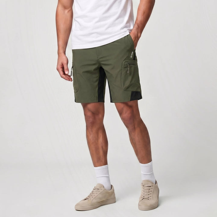 Men's Hiking Cargo Shorts with Zip Pockets and Relaxed Fit