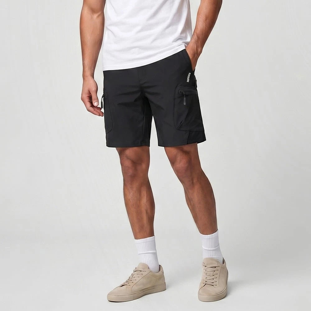 Men's Hiking Cargo Shorts with Zip Pockets and Relaxed Fit
