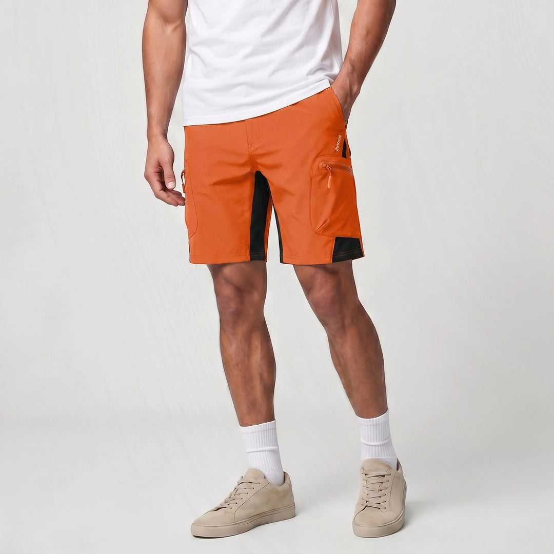 Men's Hiking Cargo Shorts with Zip Pockets and Relaxed Fit