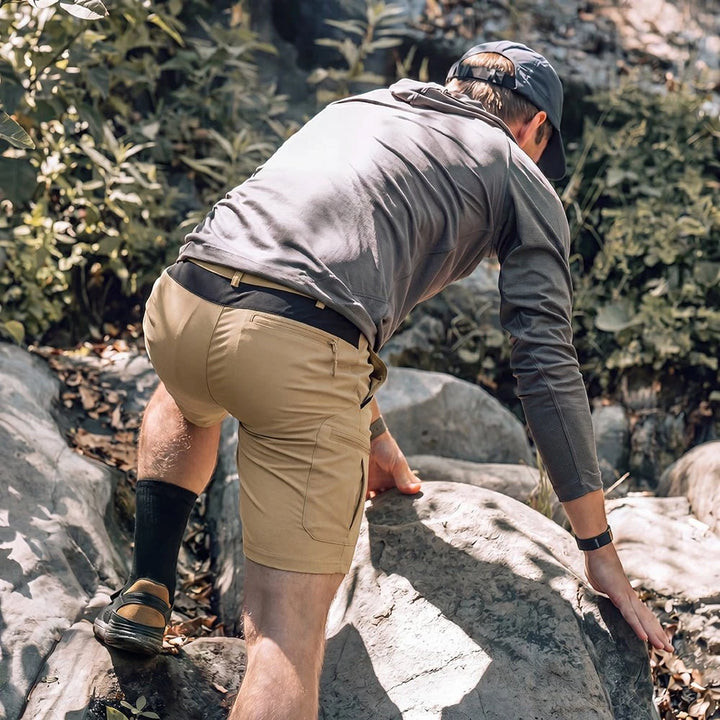 Men's Hiking Cargo Shorts with Zip Pockets and Relaxed Fit