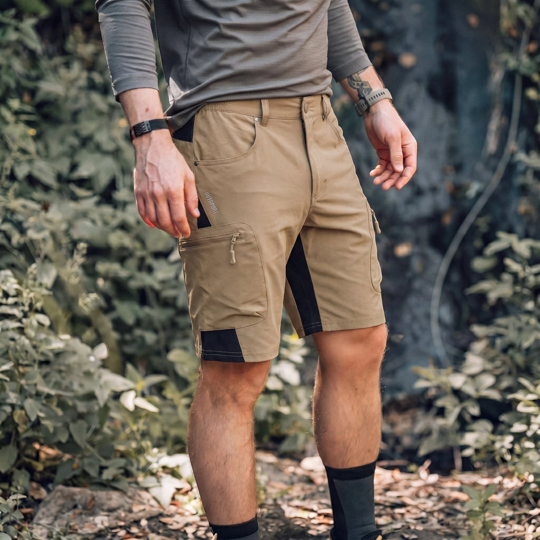 Men's Hiking Cargo Shorts with Zip Pockets and Relaxed Fit