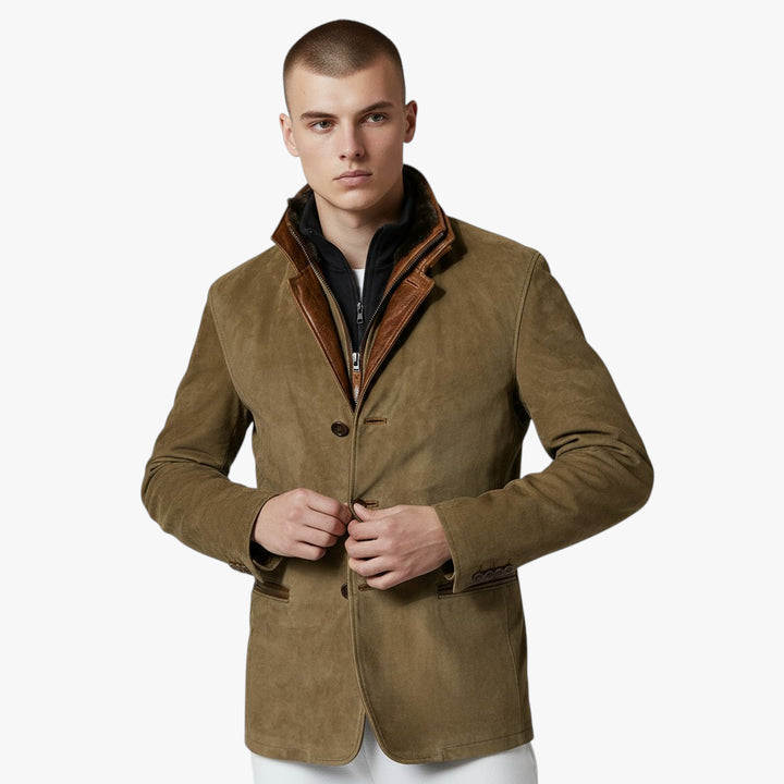 Men’s Casual Blazer Jacket with Zip Insert