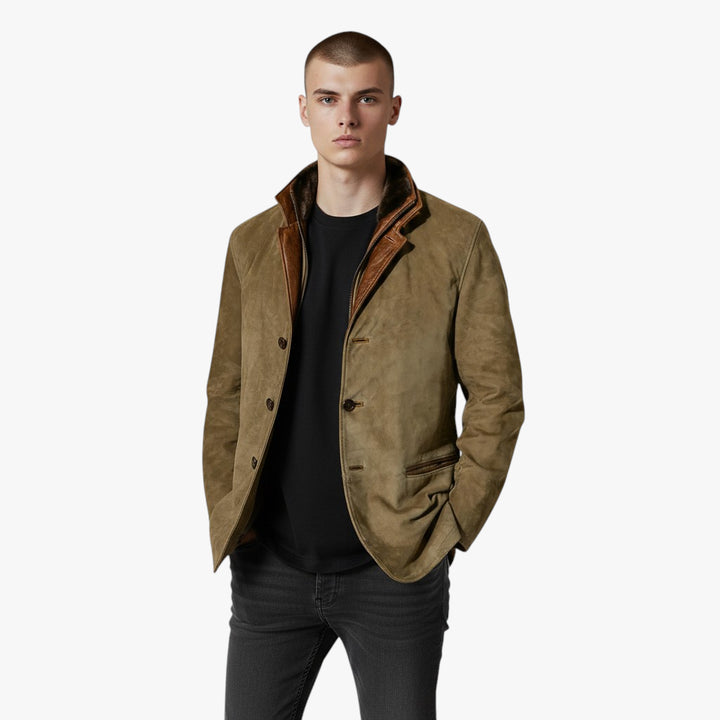 Men’s Casual Blazer Jacket with Zip Insert