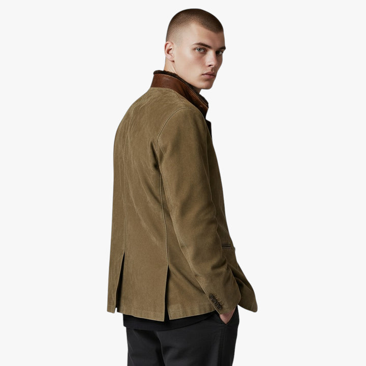 Men’s Casual Blazer Jacket with Zip Insert