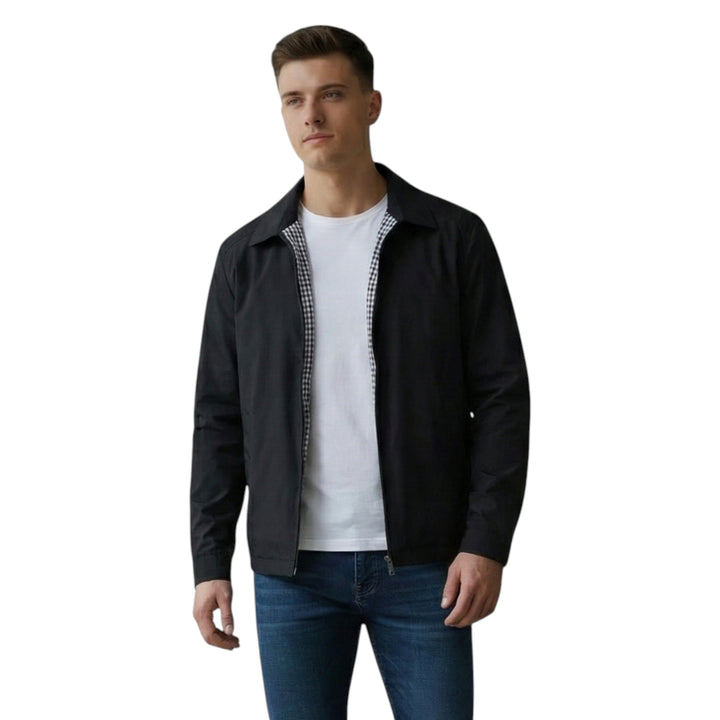 Men’s Lightweight Zip Jacket with Checked Lining
