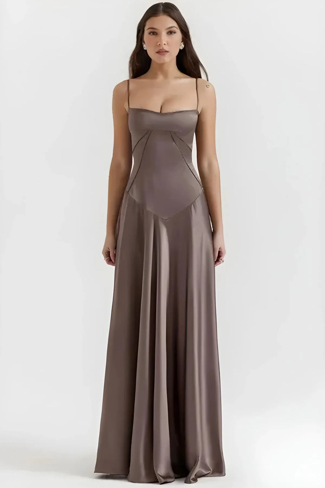 Women's Elegant Stunning Maxi Dress with Corset Back and Straps