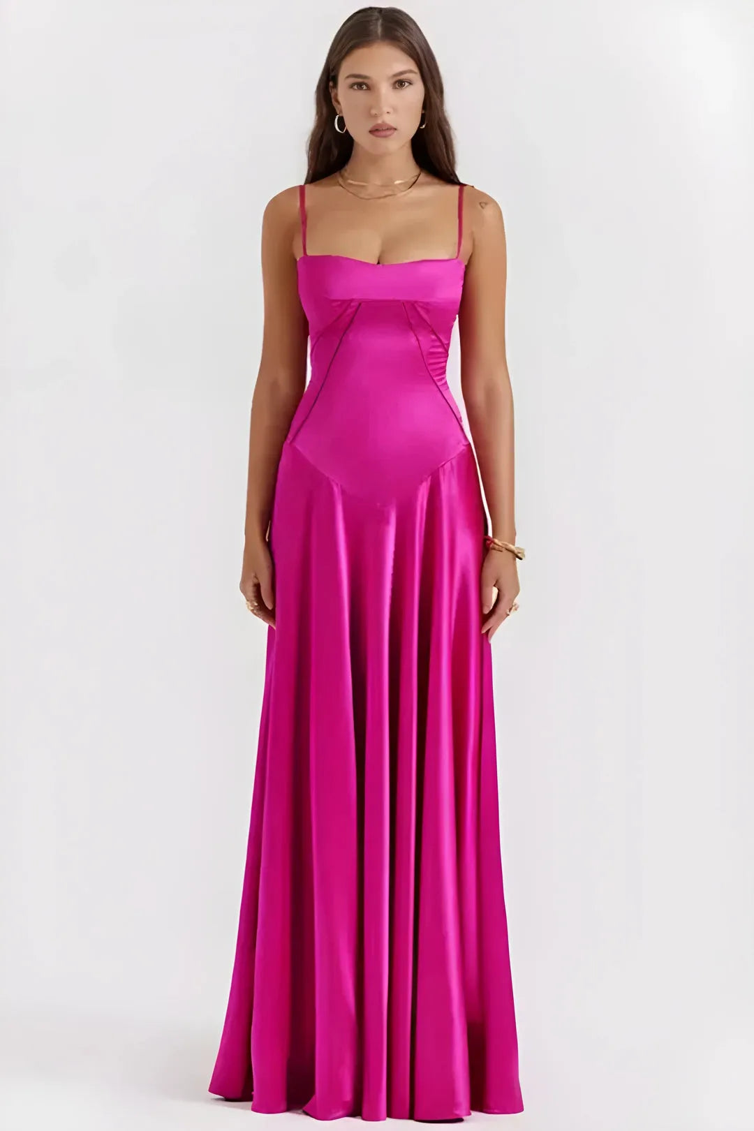 Women's Elegant Stunning Maxi Dress with Corset Back and Straps