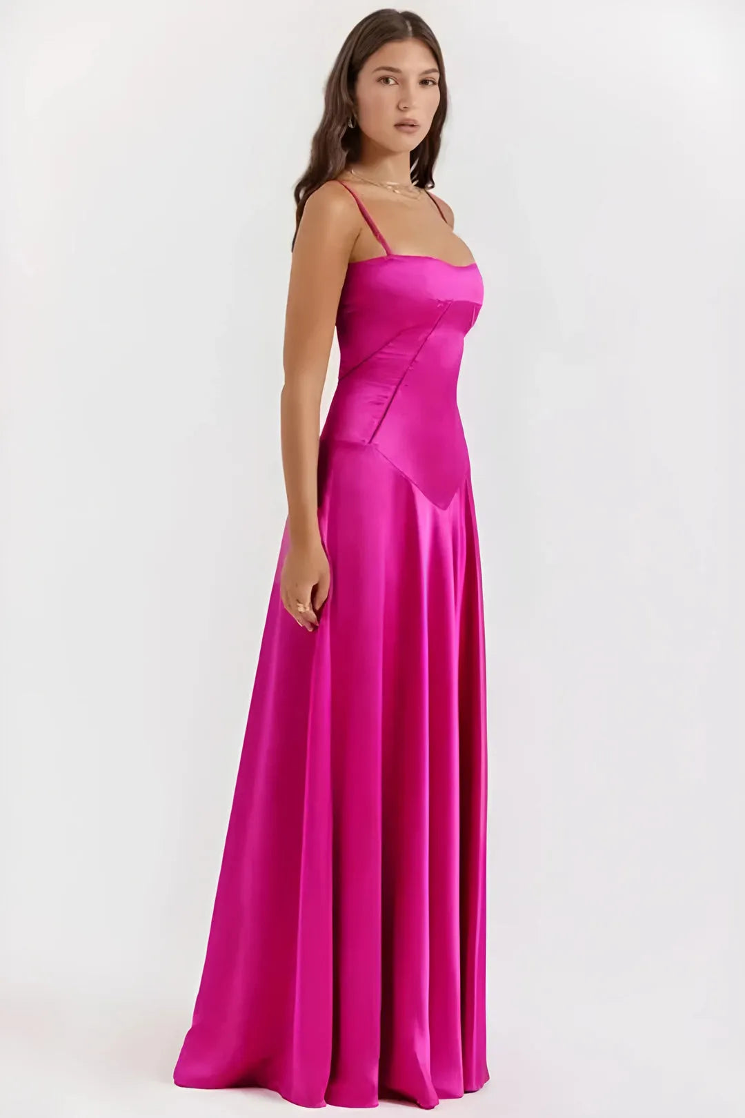 Women's Elegant Stunning Maxi Dress with Corset Back and Straps