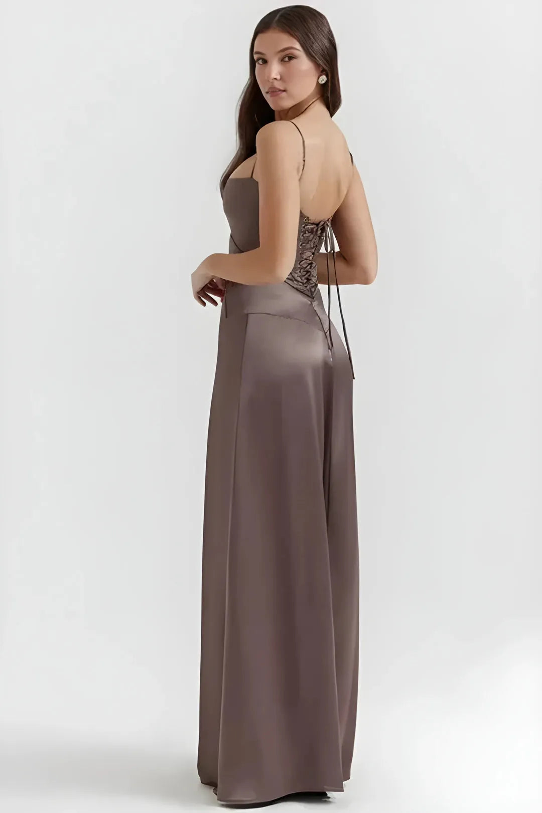 Women's Elegant Stunning Maxi Dress with Corset Back and Straps
