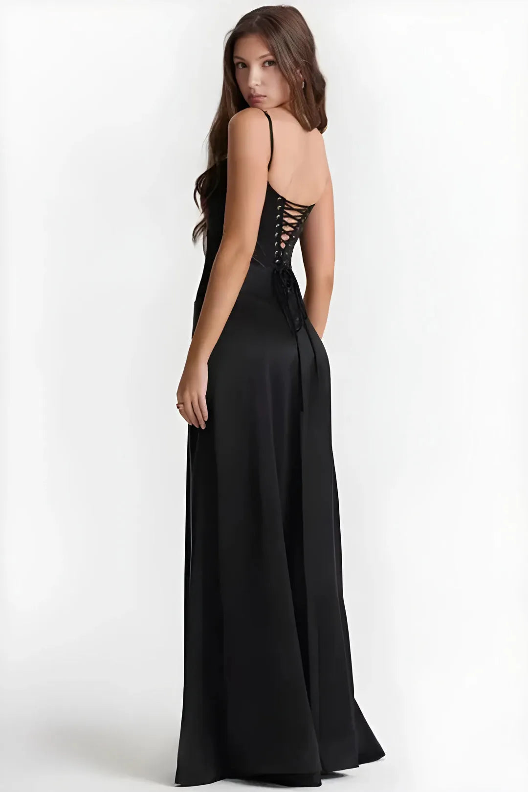 Women's Elegant Stunning Maxi Dress with Corset Back and Straps