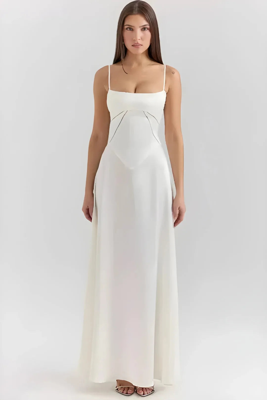 Women's Elegant Stunning Maxi Dress with Corset Back and Straps