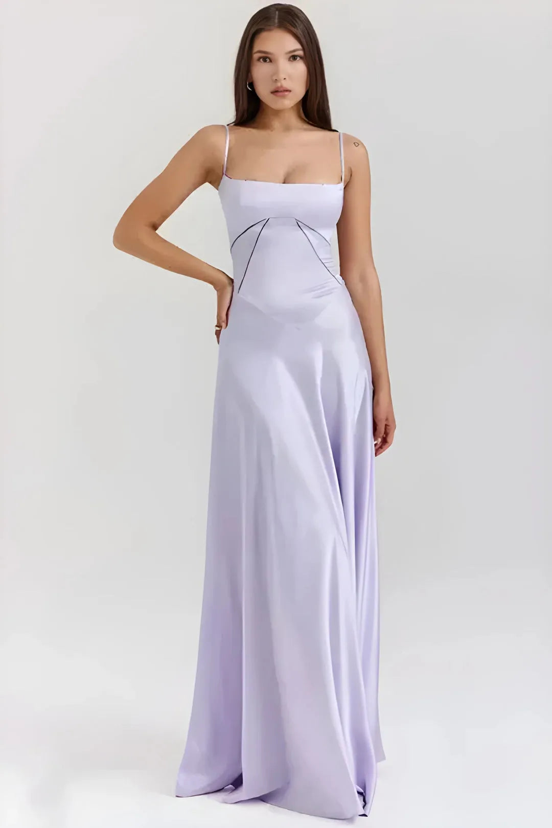 Women's Elegant Stunning Maxi Dress with Corset Back and Straps