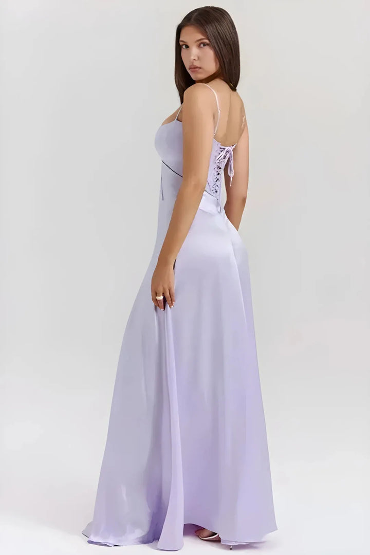 Women's Elegant Stunning Maxi Dress with Corset Back and Straps