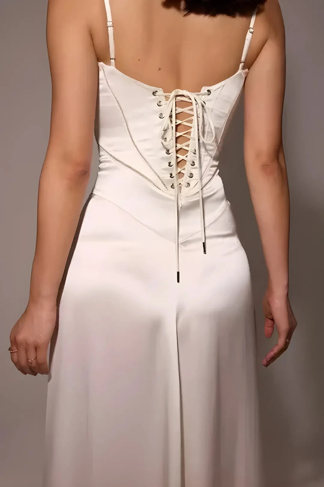 Women's Elegant Stunning Maxi Dress with Corset Back and Straps