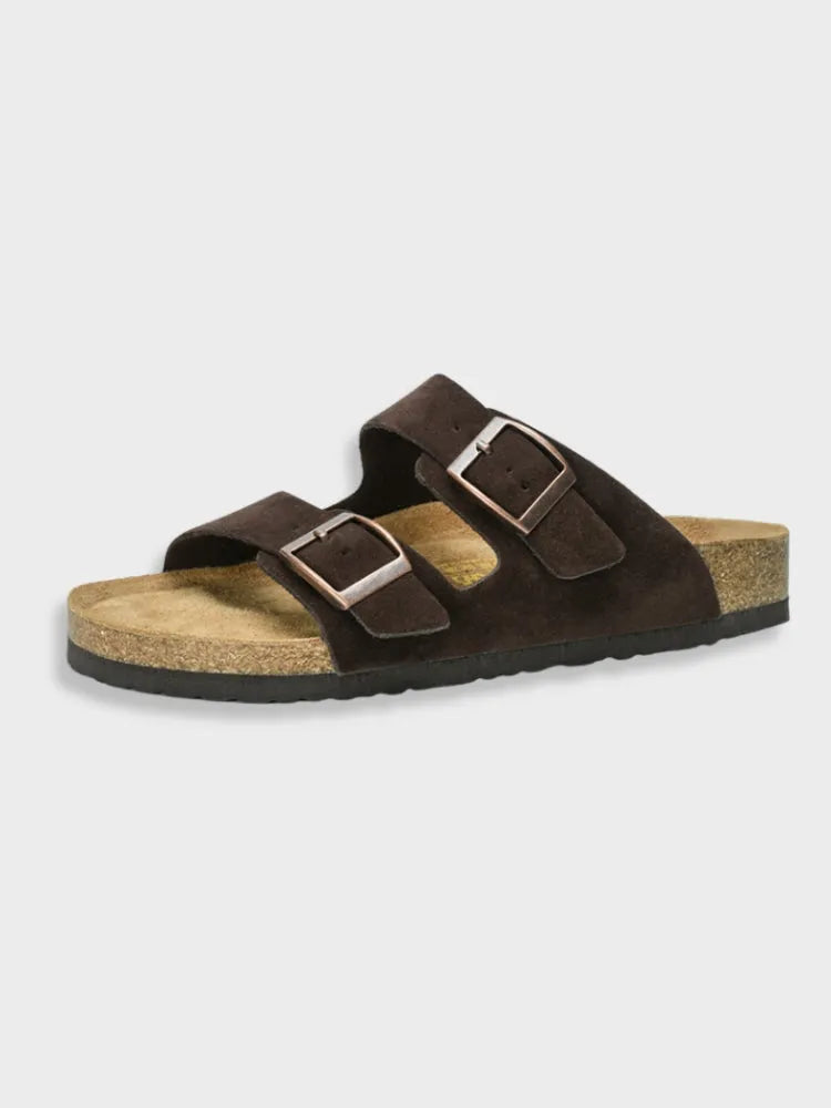 Women's Comfy Flat Sandals with Cork Footbed