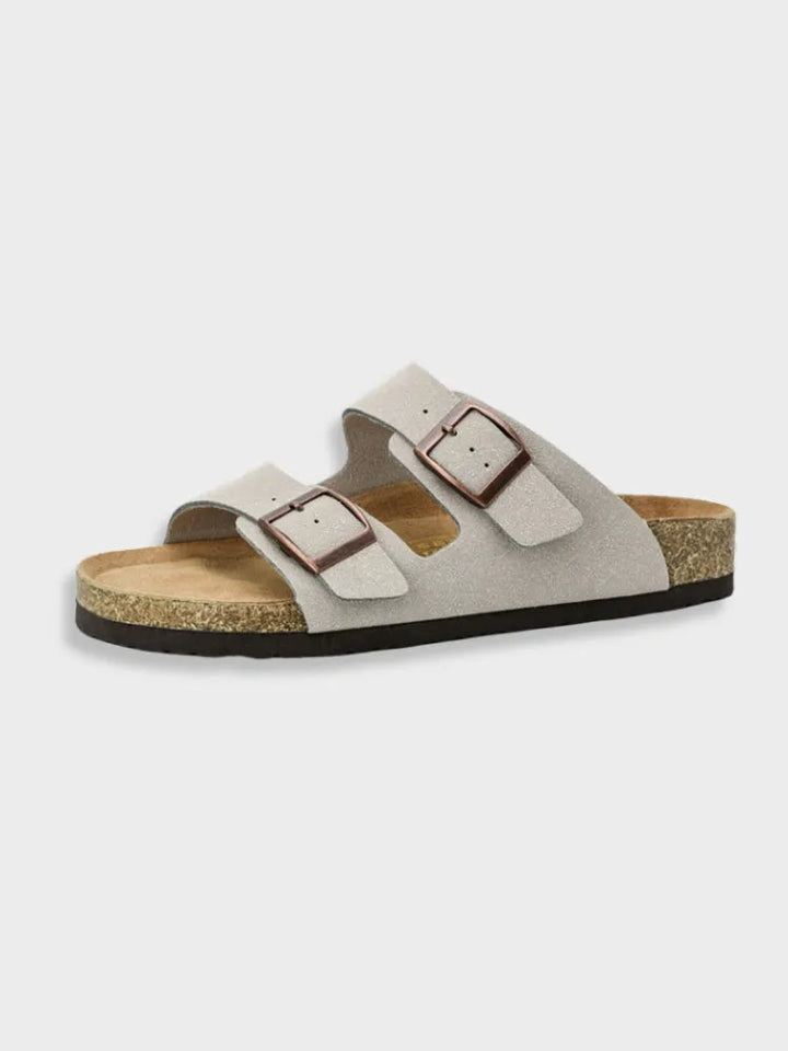 Women's Comfy Flat Sandals with Cork Footbed