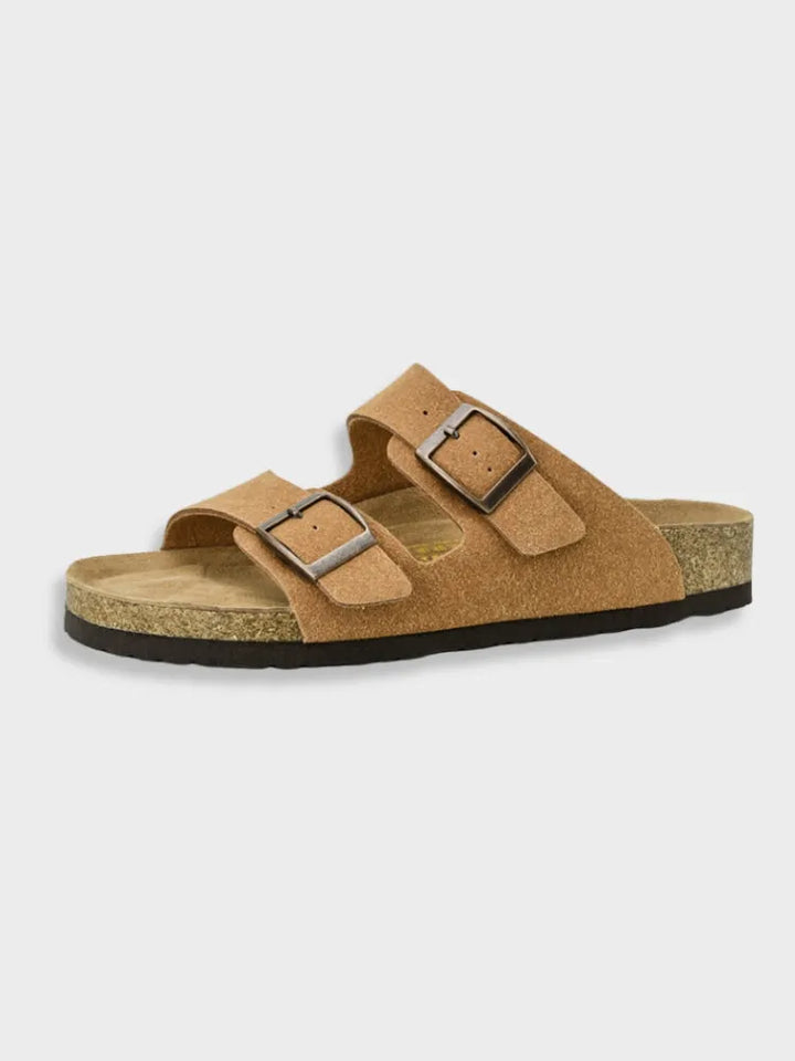 Women's Comfy Flat Sandals with Cork Footbed