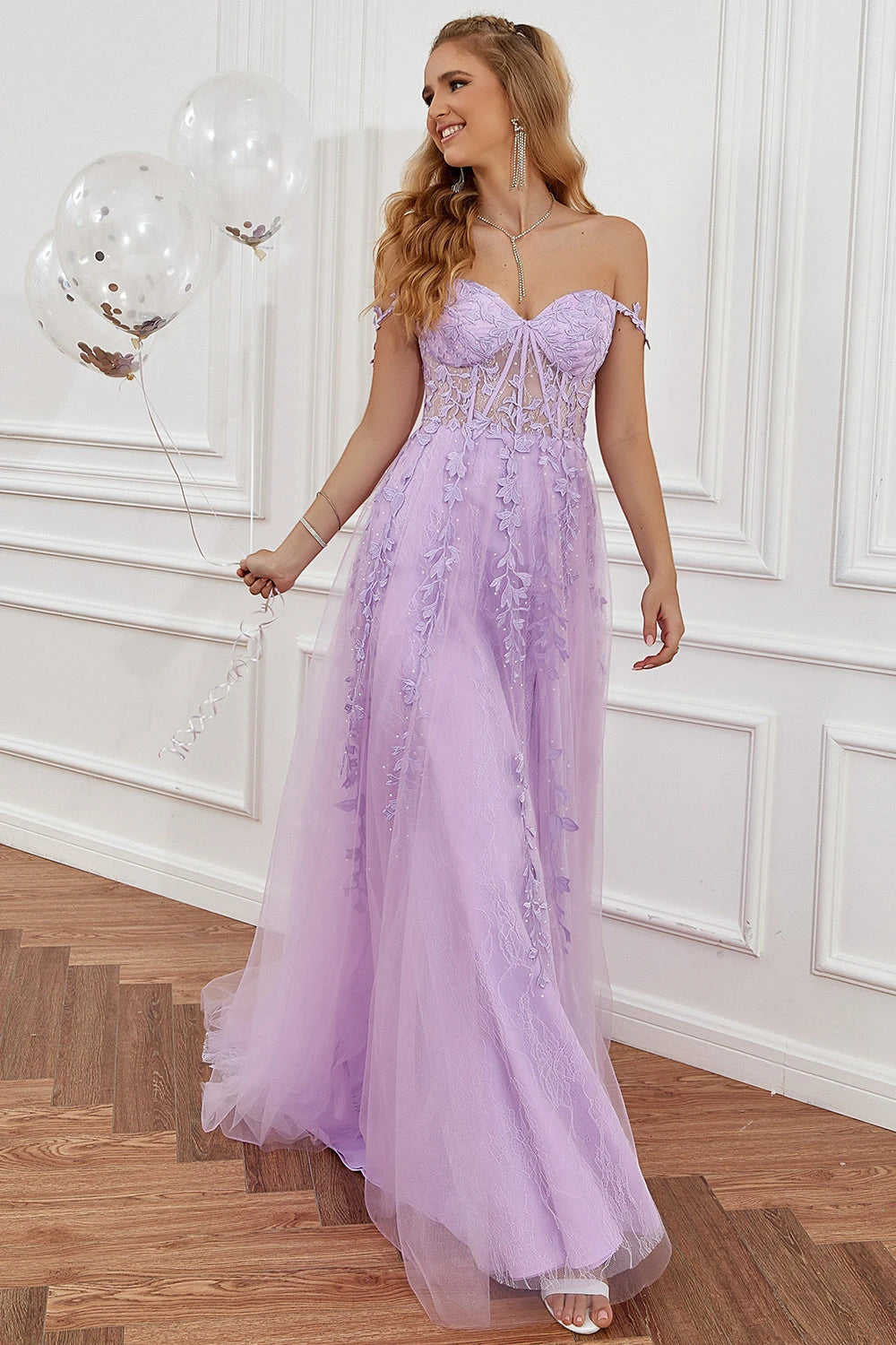 Women's A-Line Wedding Guest Maxi Dress with Embellished Detail