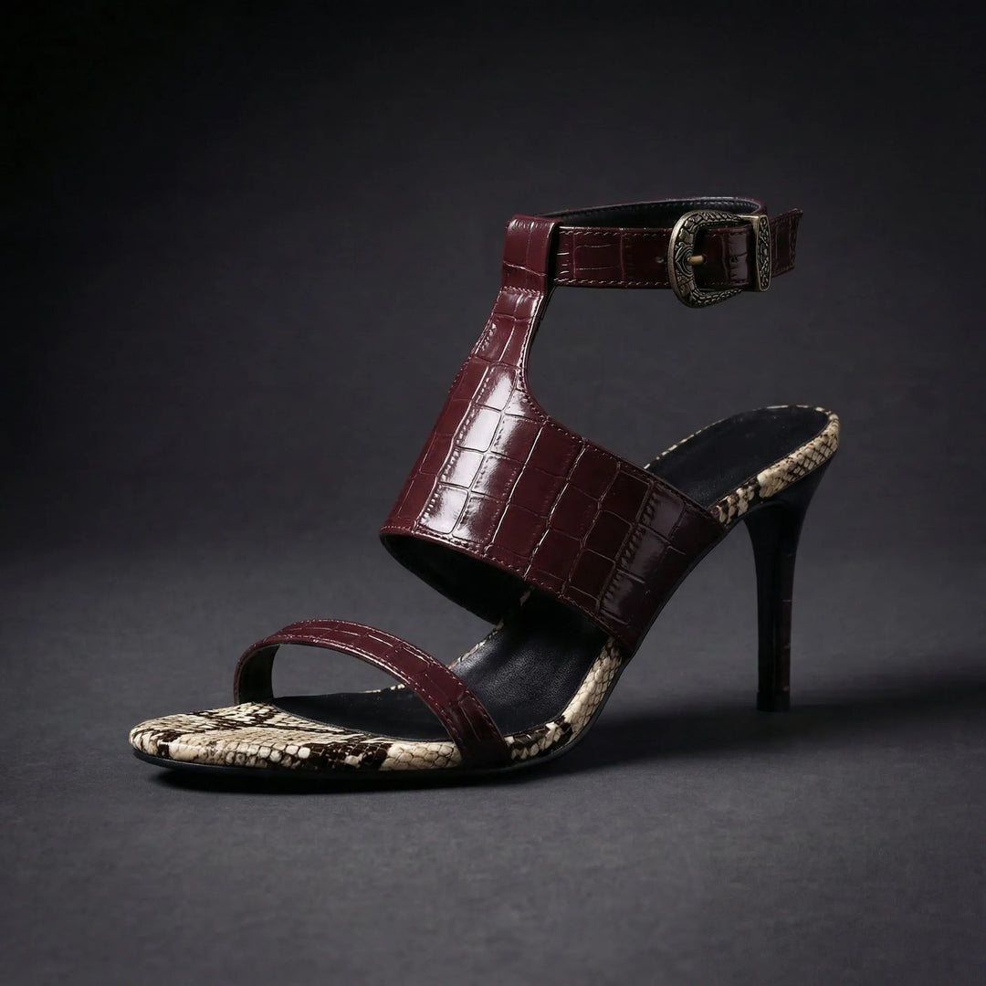 Women's Ankle High Heel Sandals with Cushioned Insole