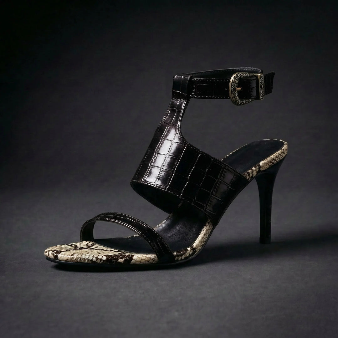 Women's Ankle High Heel Sandals with Cushioned Insole