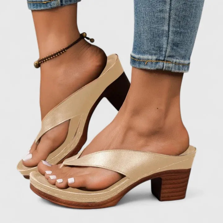 Women's Block Heel Platform Sandals with Slip On