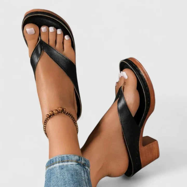 Women's Block Heel Platform Sandals with Slip On