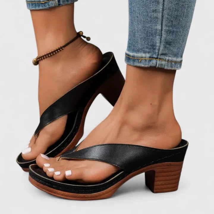 Women's Block Heel Platform Sandals with Slip On