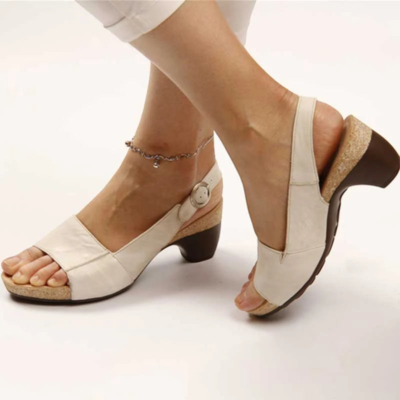 Women's Block Heel Sandals with Adjustable Strap