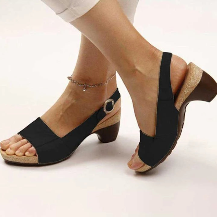 Women's Block Heel Sandals with Adjustable Strap