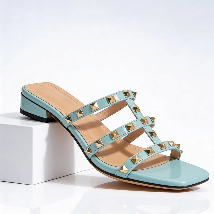 Women's Block Heel Sandals with Cushioned Insole and Square Toe