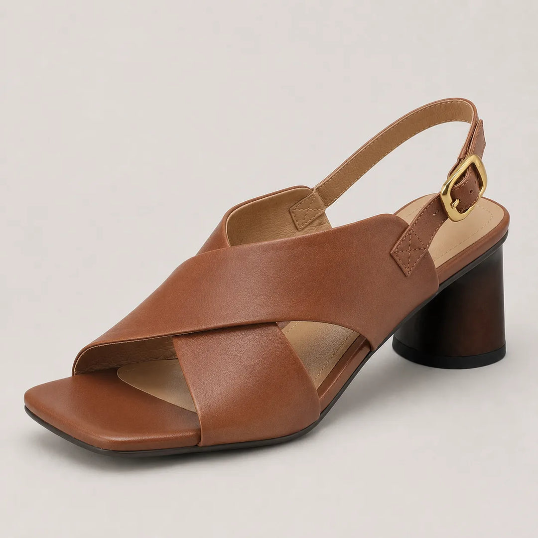 Women's Block Heel Strappy Sandals with Adjustable Strap