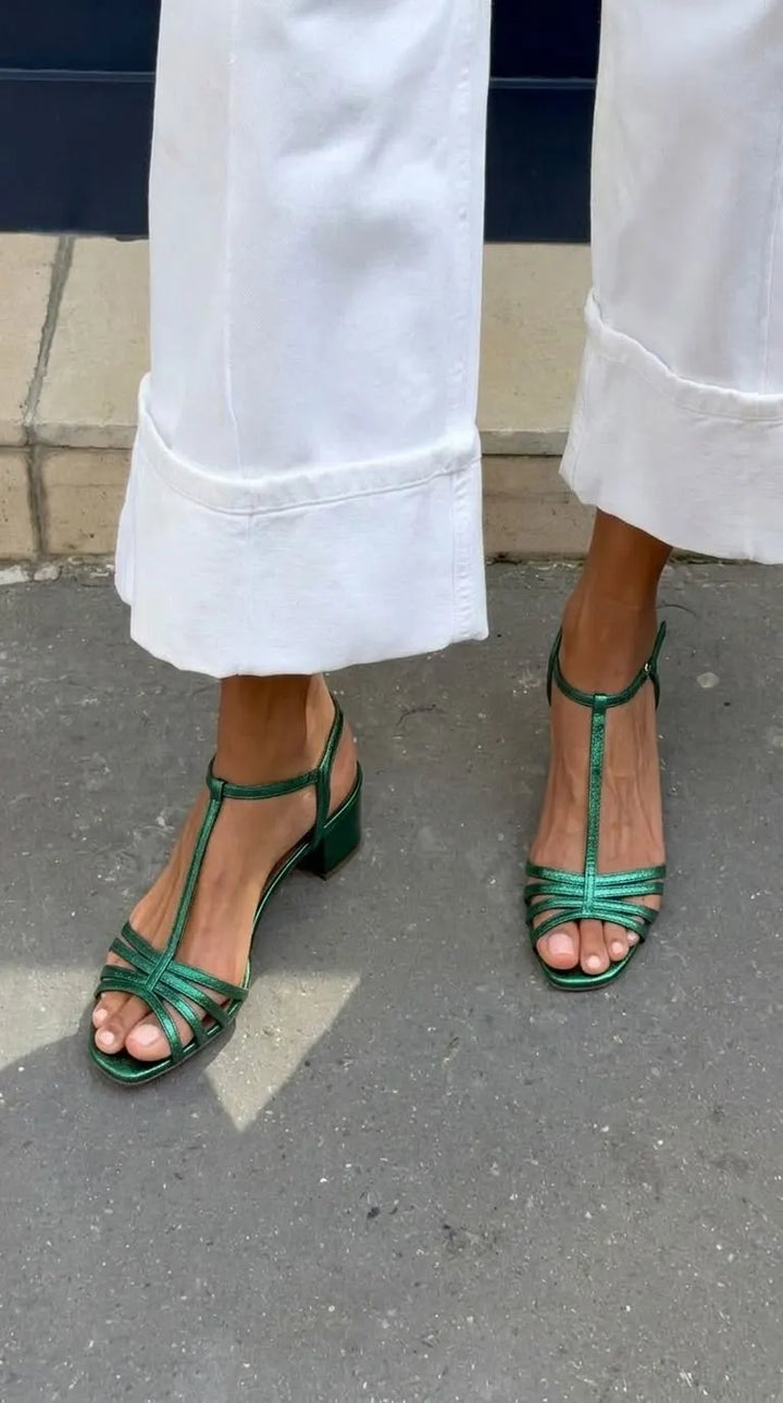 Women's Block Heels Sandals with Adjustable Strap