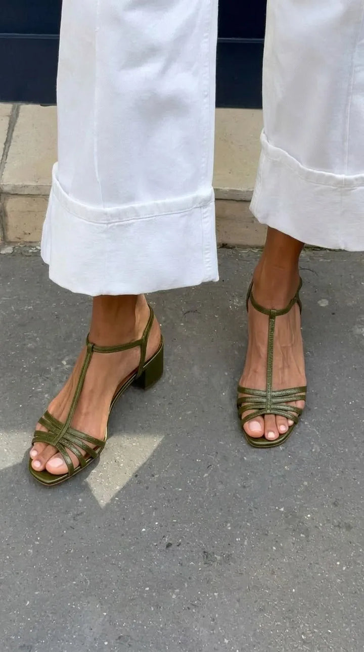Women's Block Heels Sandals with Adjustable Strap