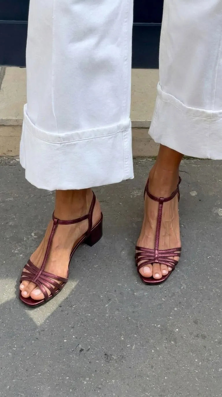 Women's Block Heels Sandals with Adjustable Strap