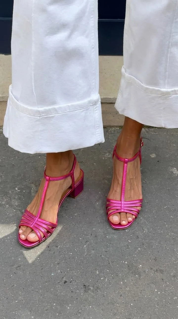 Women's Block Heels Sandals with Adjustable Strap