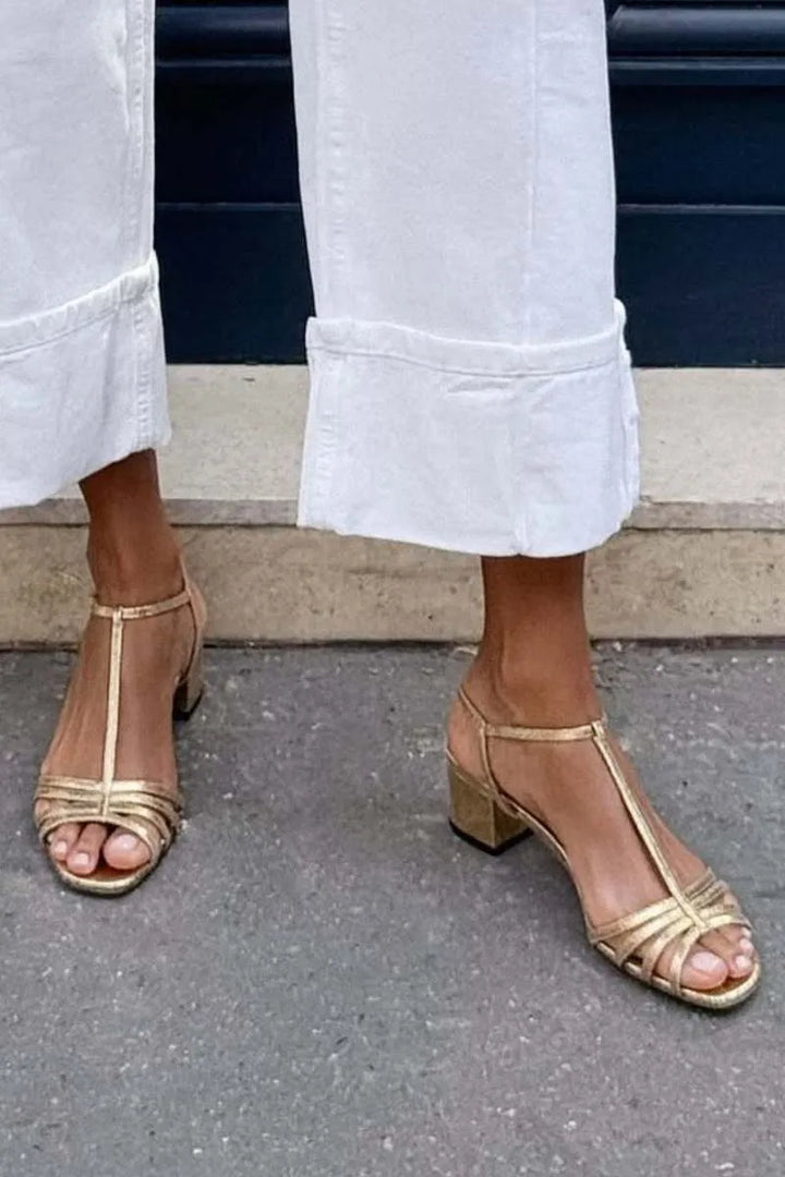 Women's Block Heels Sandals with Adjustable Strap