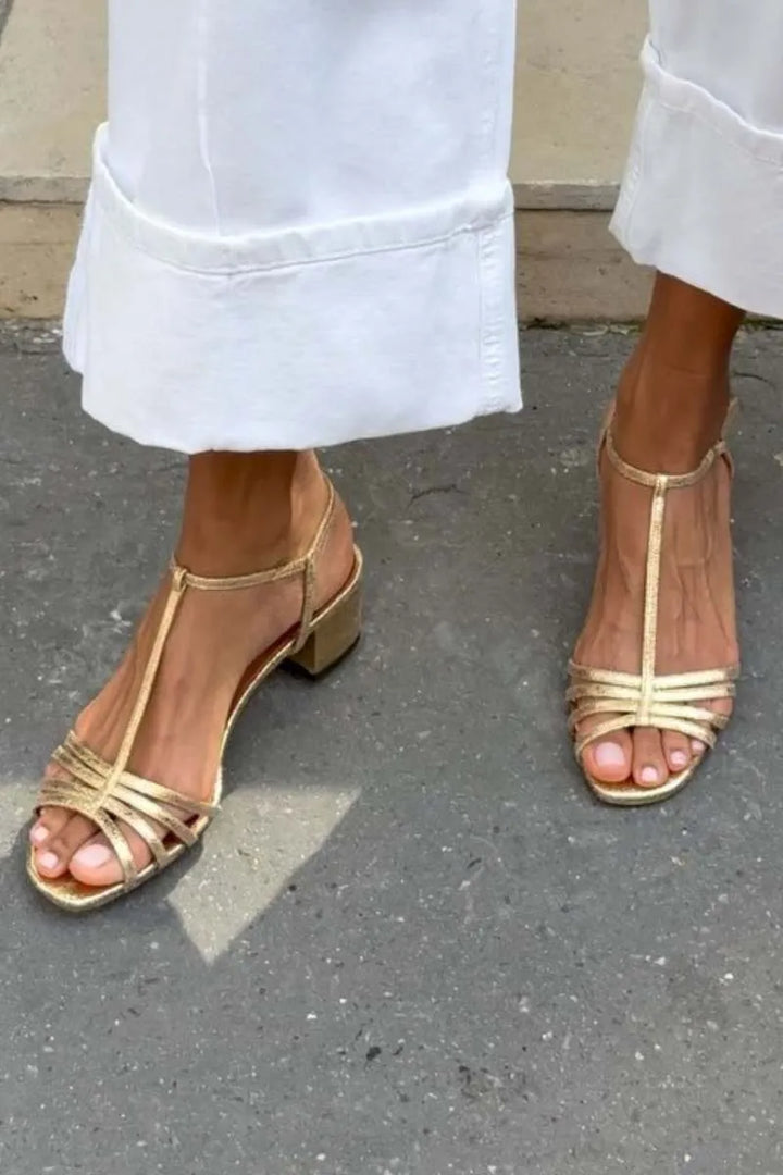 Women's Block Heels Sandals with Adjustable Strap