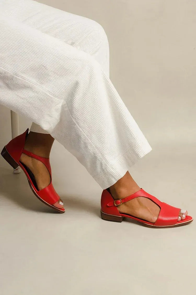 Women's Casual Flat Sandals with Adjustable Strap