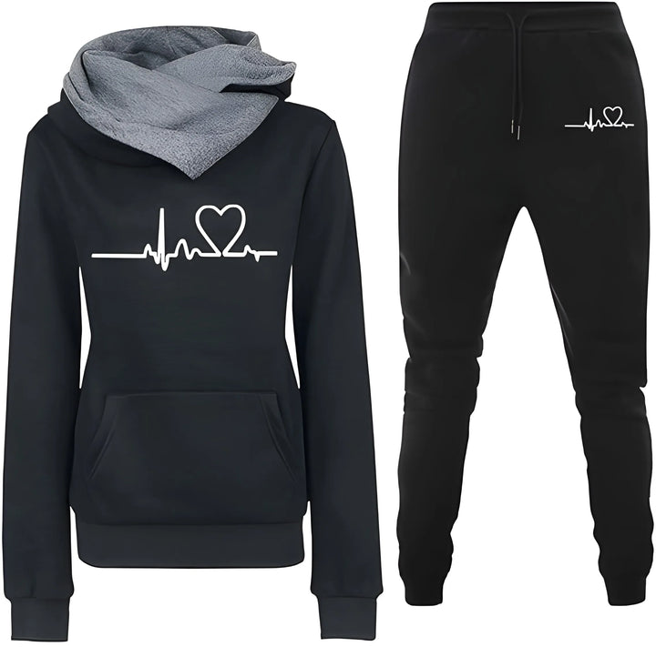 Women’s Casual Hoodie with Trousers Set and Long Sleeves