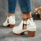 Women's Chunky Block Heel Sandals with Adjustable Strap