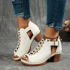 Women's Chunky Block Heel Sandals with Adjustable Strap